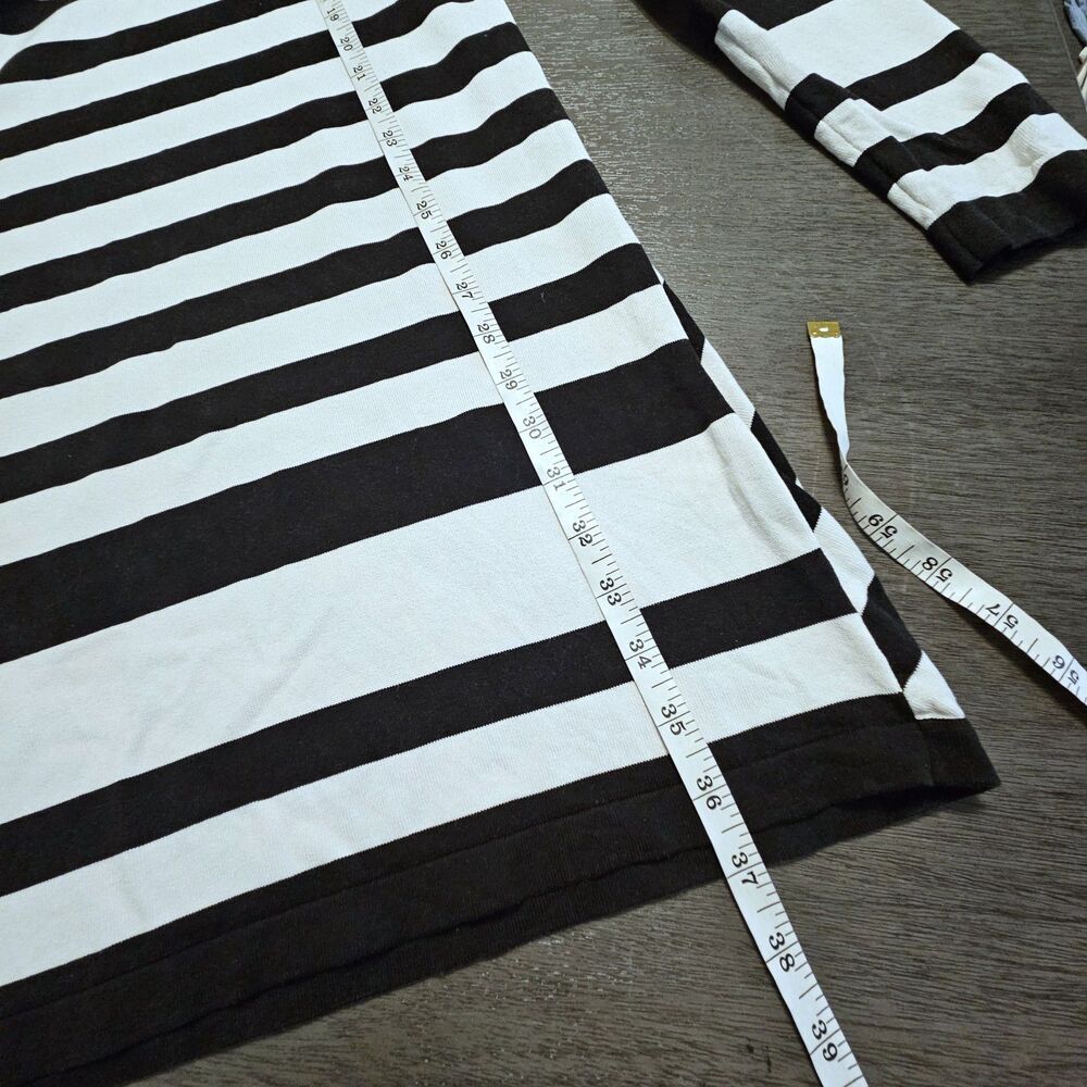 Diane Von Furstenberg Dress Womens Large White Black Stripe Silk Viscose - Picture 4 of 8